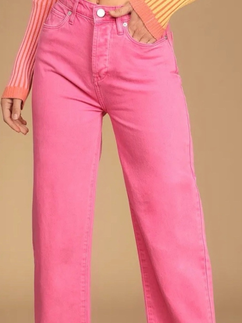 NEVER WORN. Blank NYC Bubblegum Pink Wide-Leg Jeans